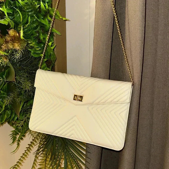 NWOT G’JUAN XAVIER Lux Designer Goddess Clutch Vtg Cream w/Burgundy Interior - Picture 3 of 16